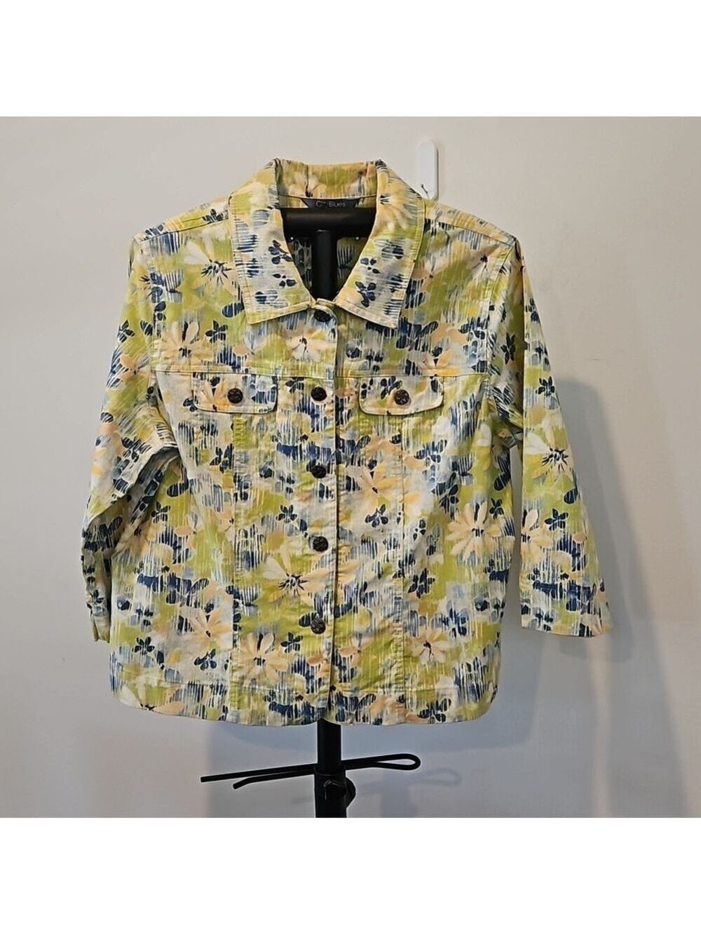 KORET CITY BLUES VINTAGE WOMEN'S MULTICOLOR FLORAL 3/4 SLEEVE  JACKET SIZE L